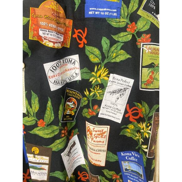 Coffee Hawaiian Shirt Button Down Unisex Mokulele Farms Large Cotton Limited Ed - Picture 3 of 11